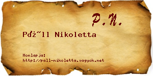 Páll Nikoletta névjegykártya