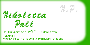 nikoletta pall business card